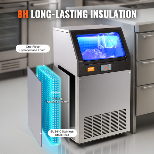 Vevor Máquina Para Hacer Hielo Comercial 100 Libras/24 Horas
