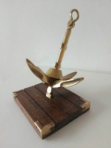 Antigua Ancla De Bronce Adorno Náutico Abre Y Cierra (Usado)