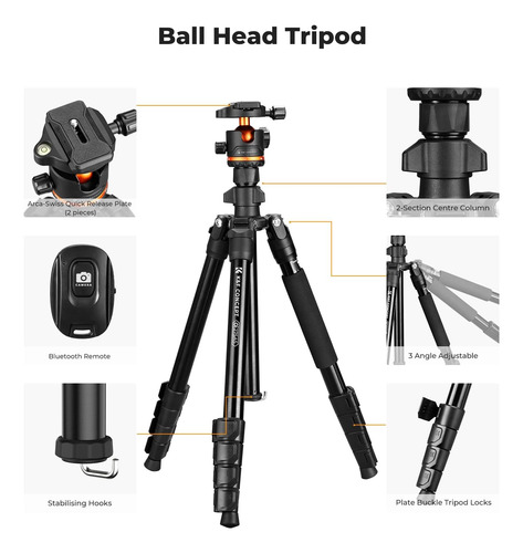 Concepto K&f 756 Trípode De Cámara, Trípodes Dslr De Pesado