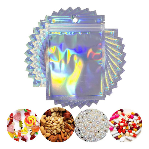 Bolsas Herméticas Resellables, Bolsas Holográficas, 100 Unid