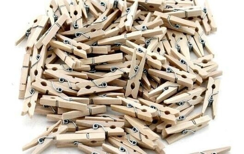 Mini Broches De Madera Pack De 100 Unid 2.5cm Largo Natural