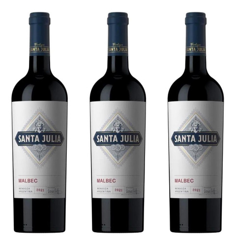 Vino Santa Julia Malbec 750ml Tinto Pack X3 Fullescabio