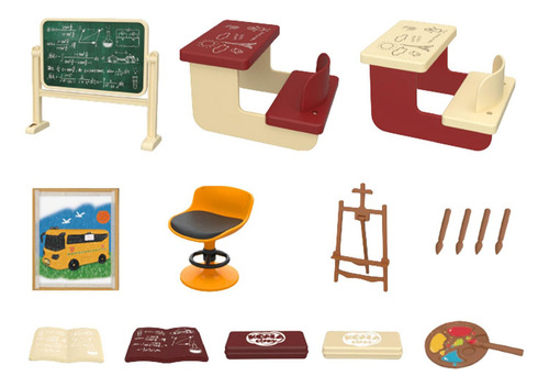 0 Juego De Aula Para Casa De Muñecas, Accesorios Para,