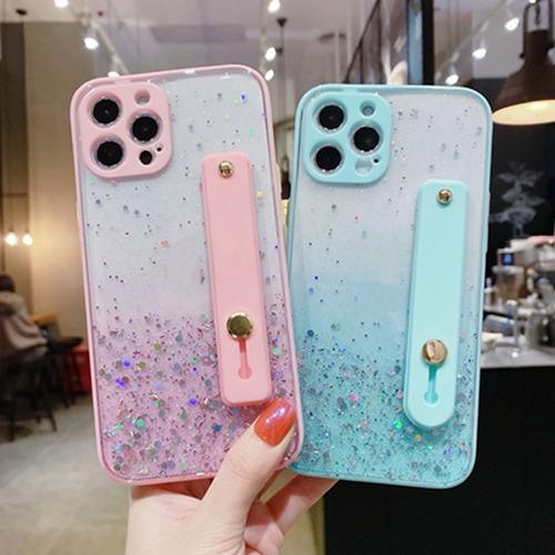 Funda Para Oppo A72 4g/a53/a32 Con Funda Protectora Y Soporte De Pulsera, Funda Transparente Brillante De Tpu Suave