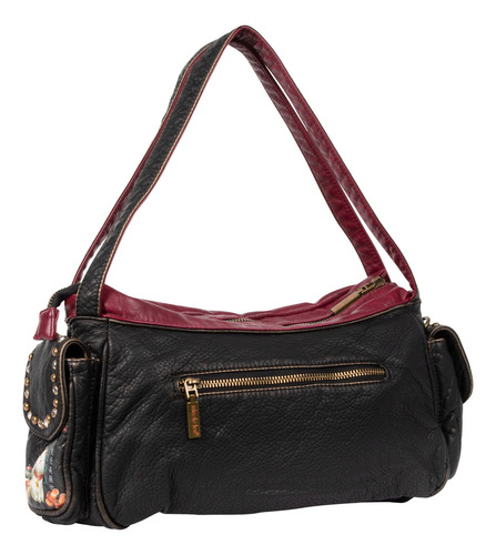 Bolsa Satchel Nicole Lee Vinipiel Estampada Akiko Fw24 Acabado de los herrajes Níquel Color Akiko La Belleza
