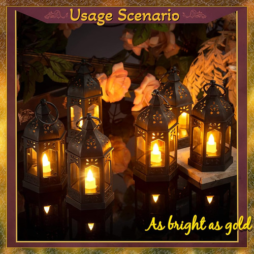 12 Pz Mini Linternas Con Vela Led Parpadeante, Vela Colgante