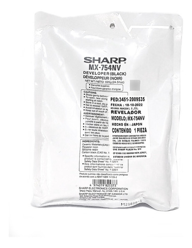 Revelador Sharp Mx754nv Mxm654n Mxm754n Mxm6570 Mxm7570