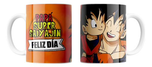 Taza Dragon Ball Z Ceramica Dbz Goku Papa Super Saiyajin 
