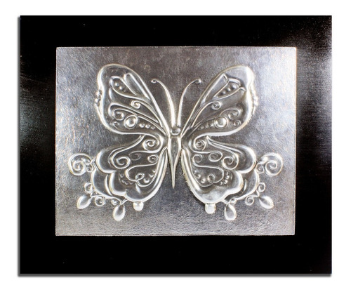 Cuadro Decorativo Mariposa En Aluminio Repujado