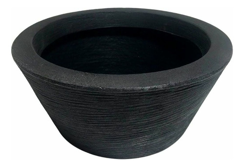 Vaso Bacia De Polietileno Com Textura Para Plantas 26cm Cor Preto