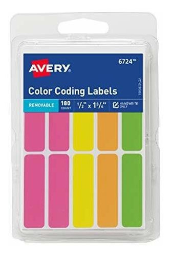 Las Etiquetas Avery Extraíble De Codificación De Colores, De