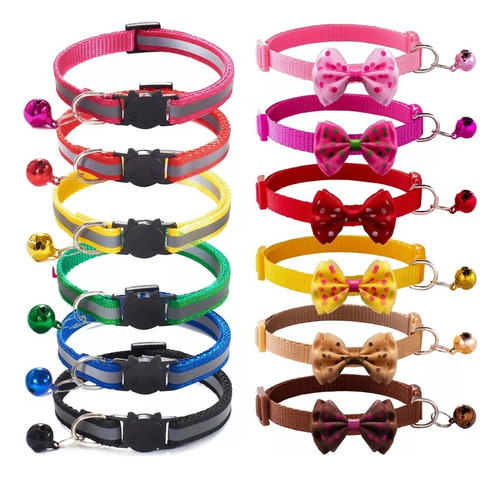 12pcs Collar De Luz Reflectante Para Perros Pequeños Y Gatos