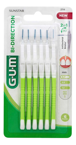 Cepillos Interdentales Gum Bi Direction de 0.7mm 6 Cepillos