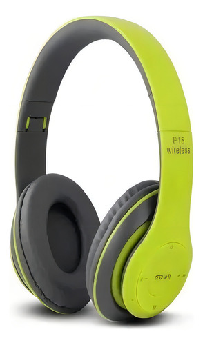 Fone De Ouvido Corrida Bluetooth Regulável Entrada P2 Mp3 Cor Verde-limão