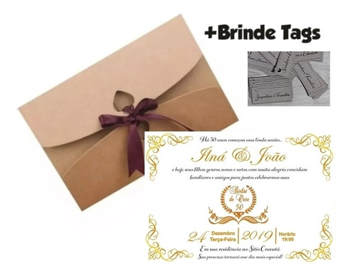 Imagem 3 de 5 de 50 Convites De Casamento Convite De Casamento Rústico Barato