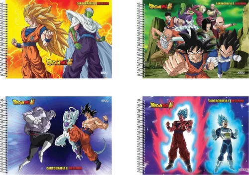 Caderno Cartografia Desenho Espiral São Domingos Dragon Ball Z Com 60 Folhas