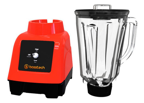 Licuadora 750w Vidrio 2l Tradicional 2vel Bosstech B2 Rojo
