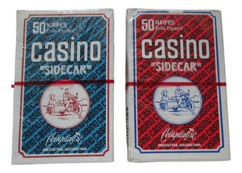 Naipe Casino Sidecar X 50 Cartas Plast Espec Roja Srj