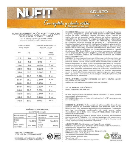Imagen 6 de 6 de Croqueta Alimento Perro Adulto Premium Nufit By Nupec 8kg