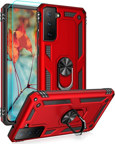 Funda Para Samsung Galaxy S21 Fe 5g - Roja + Anillo