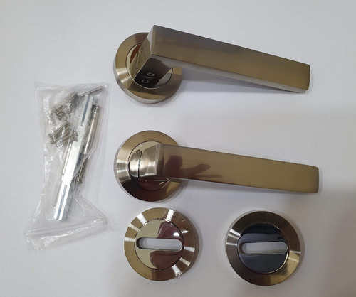 Imagen 3 de 4 de Picaporte Manija Doble Geminis 1084 Color Combinado Acero