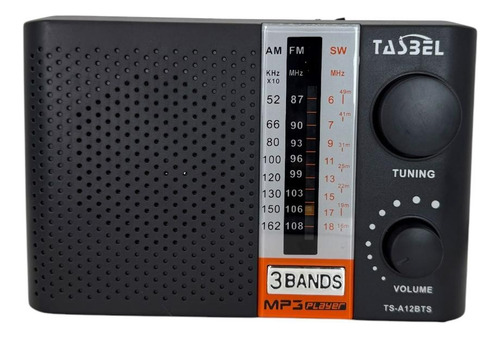 Radio Portátil Bluetooth Recargable Con Panel Solar 3 Bandas