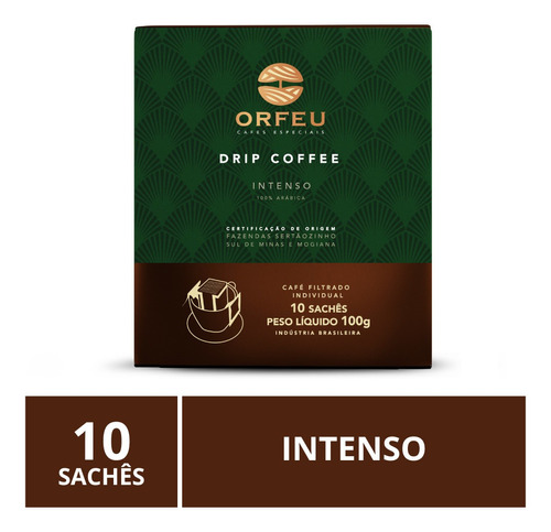 Drip Coffee, Café Orfeu, Intenso, 10 Sachês