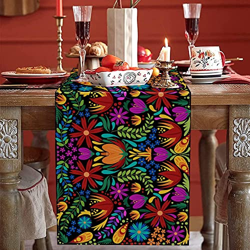 Fuhsy Mexican Table Runners For Party 13x72 Pulgadas Xbkwn