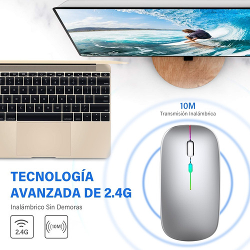 Portátil Silencio Ratón 2.4g Wireless Mouse Recargable