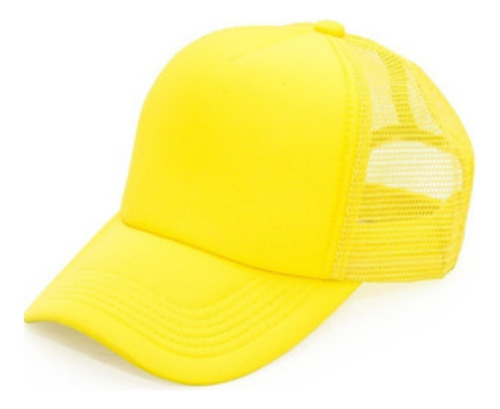 Gorra Visera Trucker Cap Fluo Fluor Cotillon Sublimar Gorro Color Amarillo