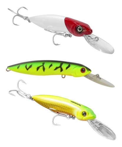 Kit 3 Iscas Profundidade Marine Power Minnow 120dr 12cm 32g