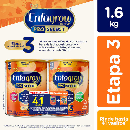 Fórmula Infantil Enfagrow Pro Select Etapa 3 Pack 1.6 kg