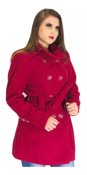 casaco lã batido feminino curto