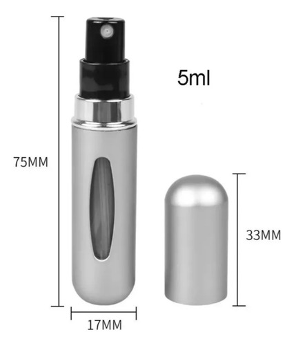 Porta Perfume Recarregável Mini Frasco 5ml Bolsa Viagem Bolso Mochila 1 Unidade
