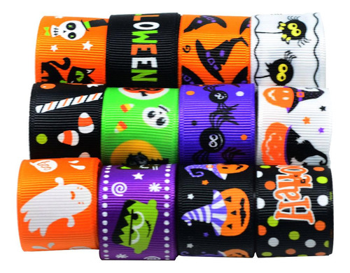 12 Pedazos 25mm 1 Cintas De Grosgrain De Halloween