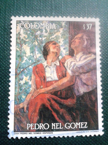 Estampilla Colombia Pedro Nel Gómez - Artista Pintor