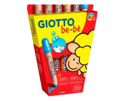 Crayones/lapices De Colores Lavable Giotto Bebe X6