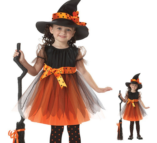 Disfraz De Bruja De Halloween Traje De Cosplay Para Niños