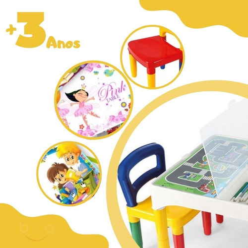 Imagem 3 de 4 de Promoção! Mesa Didática Mesinha Infantil Poliplac 2 Cadeiras
