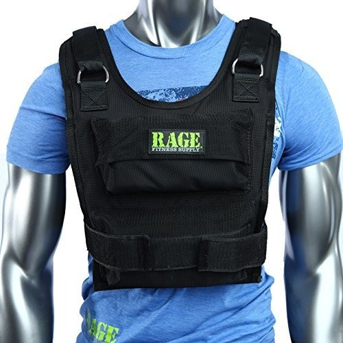 Chaleco Con Pesas Ajustables Rage Fitness, Negro, Talla Únic