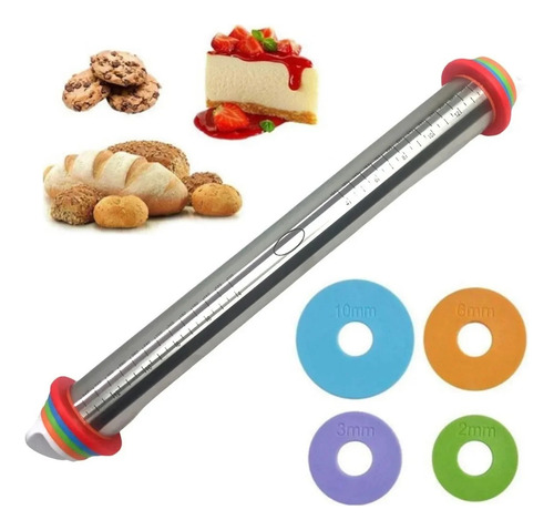 Palo Amasar Regulable 4 Niveles De Grosor Repostería Cocina