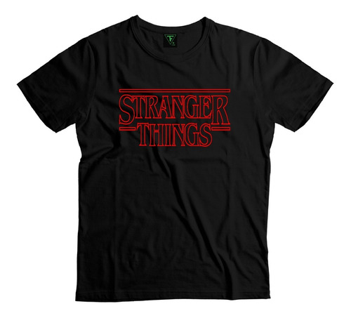 Polera Stranger Things Letras Logo Hombre Mujer Algodón 