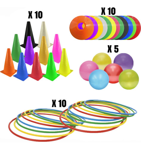 Kit Especial Conos + Platos + Aros + Pelotas+ Balones