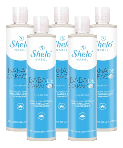 Shampoo Baba De Caracol Shelo Nabel® 530ml. 5 Piezas