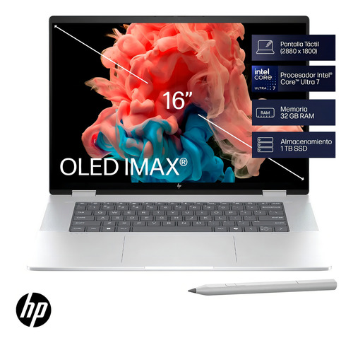 Laptop Hp Envy 16 Core Ultra 7 32gb 1tb Ssd Plata Touch 360