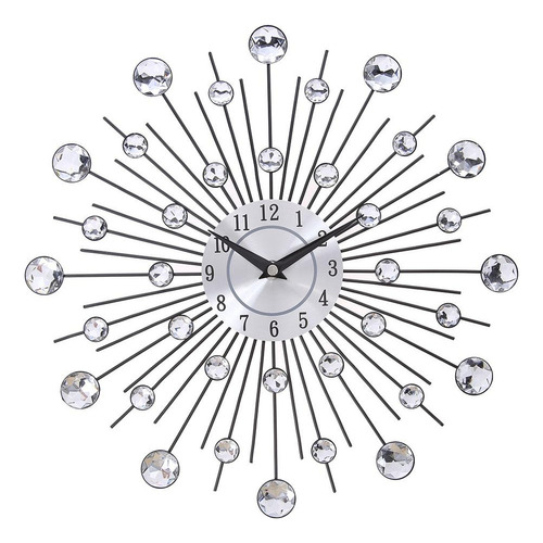 Relojes De Pared Mirror Sun Silver, Diseño Moderno, De Metal