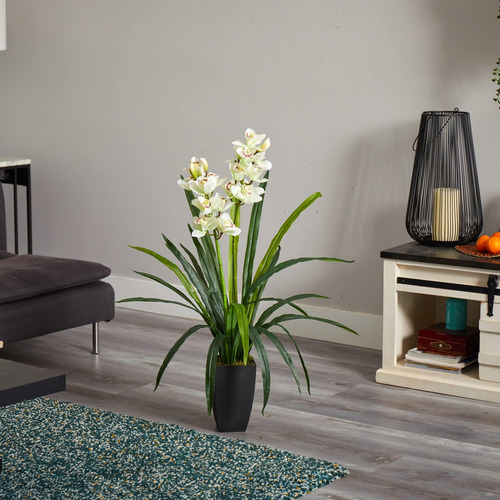 Casi Natural 39 Pulgadas. Planta Artificial De Orquídea Cymb