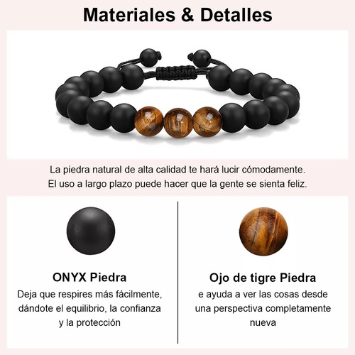 Pulsera De Piedra Para Hombre Padre Regalo Protector Suerte