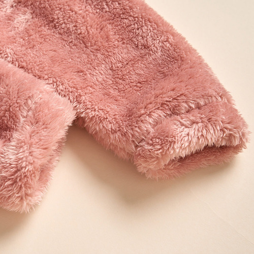 Conjunto De Invierno De Felpa Grueso Bebé1-3a Con Cremallera Coral 2-3 A