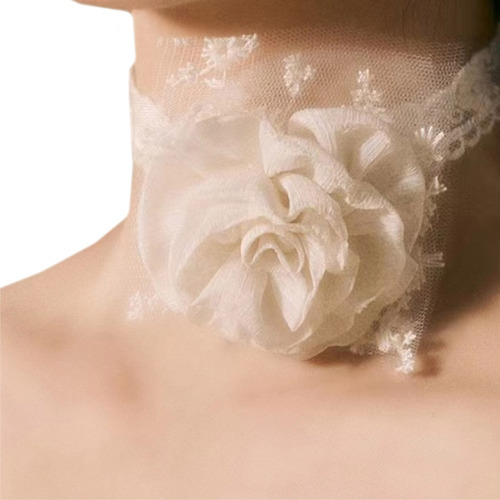 Gargantilla Con Forma De Flor De Rosa Artificial Collar De